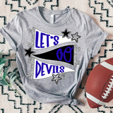 Devils Lets Go Star Banner Trio DTF Print