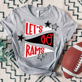 Rams Lets Go Star Banner Trio DTF Print