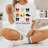 We are Lady Red Softball Coquette Collage DTF Print