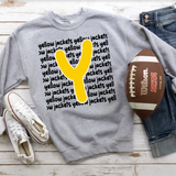 Yellow Jackets Funky Repeat DTF Print