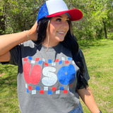 Distressed Checker USA DTF Print
