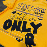 Check in Only Halloween Guest Check DTF Print