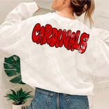 Distressed Wonky Cardinals DTF Print