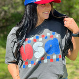 Distressed Checker USA DTF Print