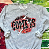 Comets Circle Leopard Bolt DTF Print