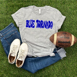 Distressed Blue Tornado Wonky DTF Print