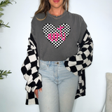 Aunt Retro Checker Heart Family Names DTF Print