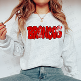 Distressed Wonky Broncos Red Black DTF Print