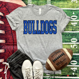 Bulldogs Blue Sequins DTF Print