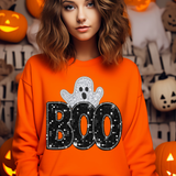 BOO Ghost Faux Embroidery DTF Print