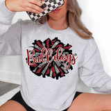 Bulldogs Glitter Pom Pom DTF Print