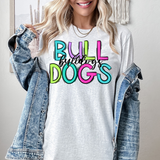 Neon Doodle Bulldogs DTF Print