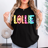 Lollie Checker Sketch DTF Print
