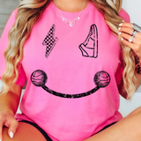 Distressed Basketball Smile DTF Print