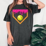 Drippy Softball Plate DTF Print