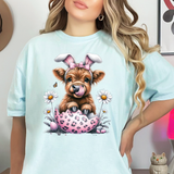 Easter Cow Daisy DTF Print