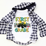 Back to School Checker Camo Monster Truck DTF Print