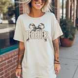 Teacher Grey Camo Bow DTF Print