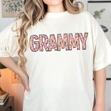 Grammy Sunshine Days White Floral DTF Print