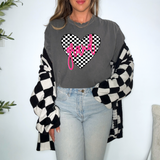 Grand Retro Checker Heart Family Names DTF Print