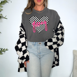Granny Retro Checker Heart Family Names DTF Print
