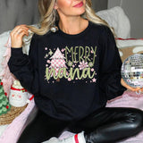 Merry Nana Pink Christmas Trees DTF Print