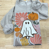 Floral Pumpkin Ghost DTF Print