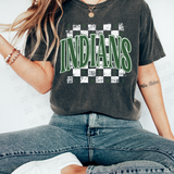 Distressed Indians Checker DTF Print