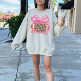 Pink Bow Leopard Football Game Day DTF Print