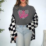 Lollie Retro Checker Heart Family Names DTF Print