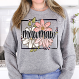 Mawmaw Floral Frame DTF Print