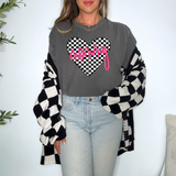 Mommy Retro Checker Heart Family Names DTF Print