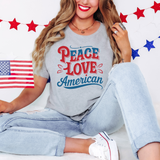 Peace Love American DTF Print