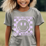 Peace Out Checkered Grades LAVENDER DTF Print