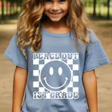 Peace Out Checkered Grades WHITE DTF Print