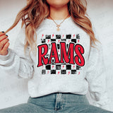 Distressed Rams Checker DTF Print