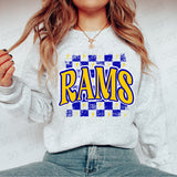Distressed Rams Checker DTF Print