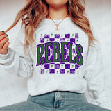 Distressed Rebels Checker DTF Print