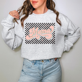 Retro Checkered Mama Pink DTF Print