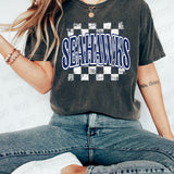 Seahawks Checker DTF Print