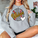 Wolves Checker Baseball Heart DTF Print