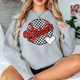 Wildcats Checker Baseball Heart DTF Print
