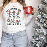 When Youre Dead Inside but its the Holiday Season Dancing Skeletons DTF Print