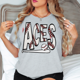 Aces Baseball Doodle DTF Print