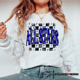 Checker Bolt AllStars DTF Print