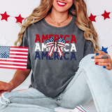 America Patriotic Bookworm Repeat Bow DTF Print