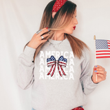 America Patriotic Bookworm Repeat Bow 01 DTF Print