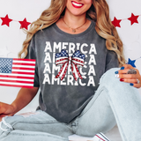 America Patriotic Bookworm Repeat Bow 01 DTF Print