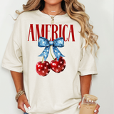 America Coquette Cherries DTF Print