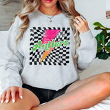 Antlers Checker Bolt Distressed DTF Print